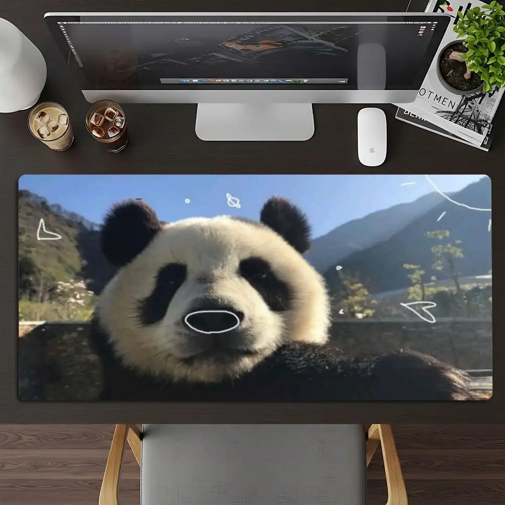 Cute Giant Panda Large Deskmat Non-Slip Rubber Mouse Mats XXL Funny Panda Keyboard Pc Game Desk Pad Gamer Gaming Mousepad