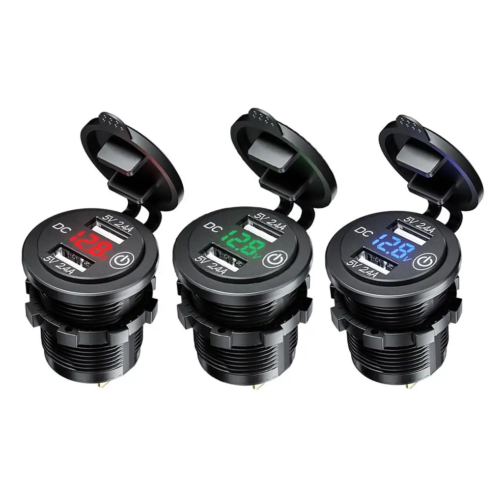 

Автомобильное зарядное устройство с двумя USB-розетками для прикуривателя и сенсорным переключателем