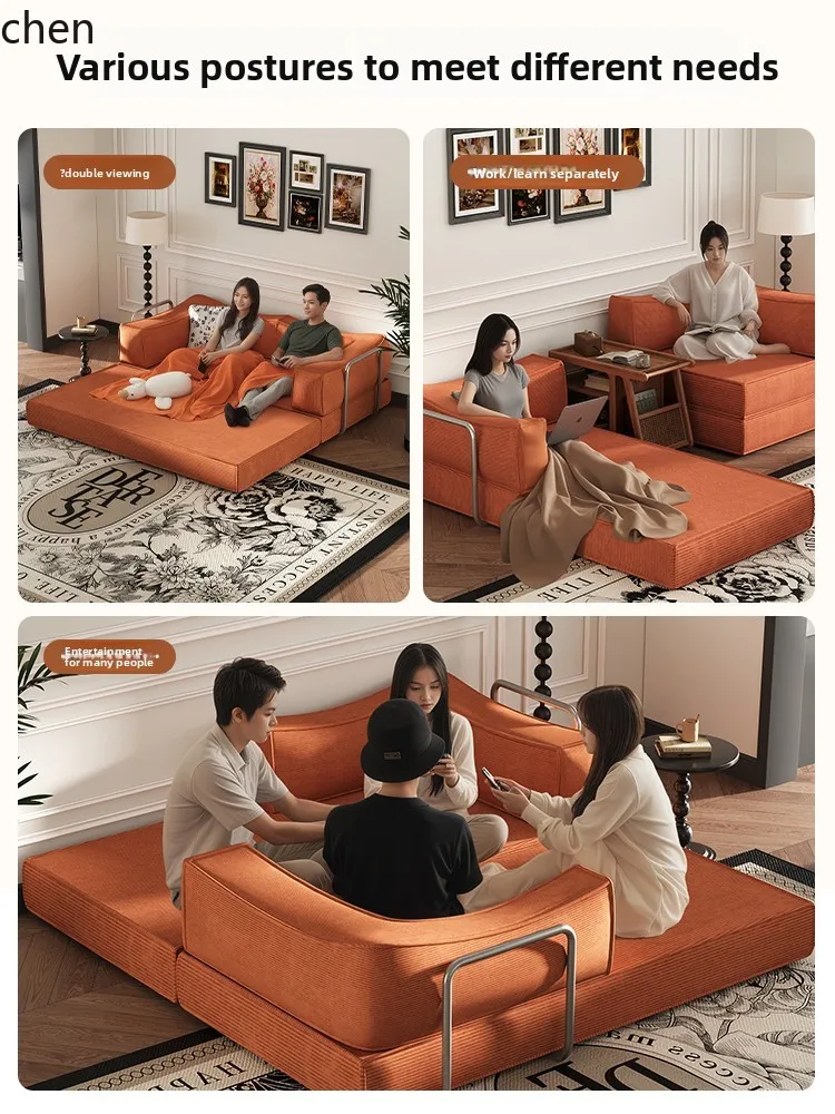 ZML compression sofa fabric folding dual-purpose sofa bed module sofa