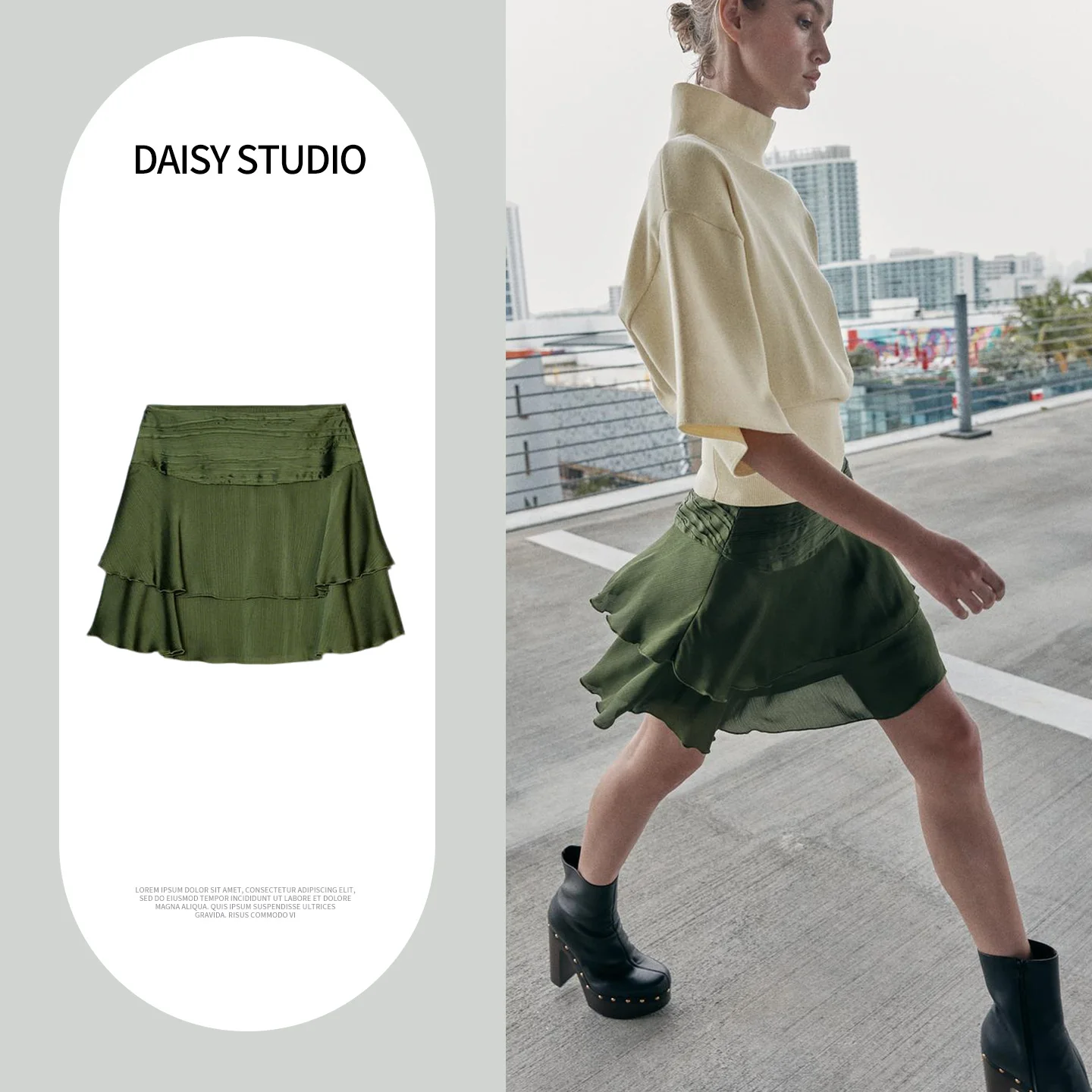 

Новая женская короткая юбка А-силуэта из полиэстера с эффектом шелкового атласа, декоративными многослойными оборками и молнией, в стиле «торт»