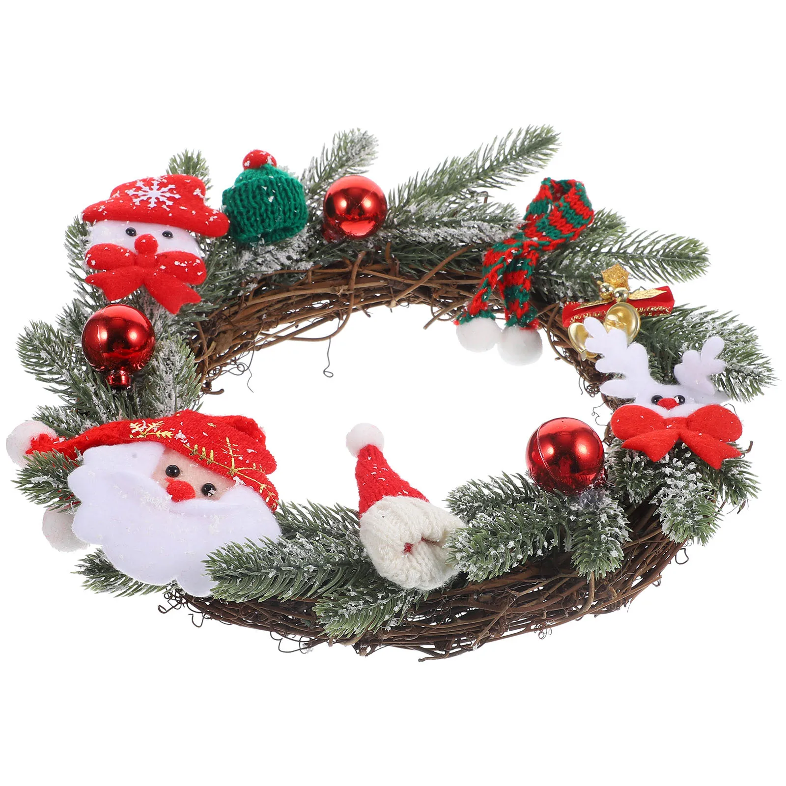 

Christmas Wreath Wood Cloth Front Door Hanging Decoration Decorative Christmas Ornaments Xmas Wall Fireplace Party Supplies