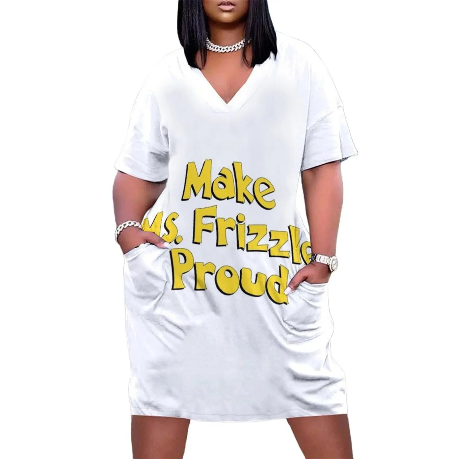 Make Ms. Frizzle Proud Loose Pocket Dress long sleeve dresses chic and elegant woman dress