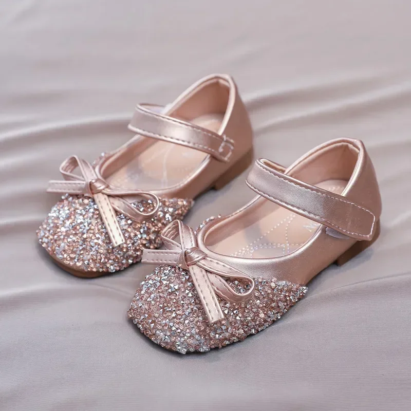 Mädchen Strass weiche Sohle Prinzessin Schuhe Schuhe Leder Wohnungen bling Kleid Schuhe Party Hochzeit Bühne Leistung Kinder