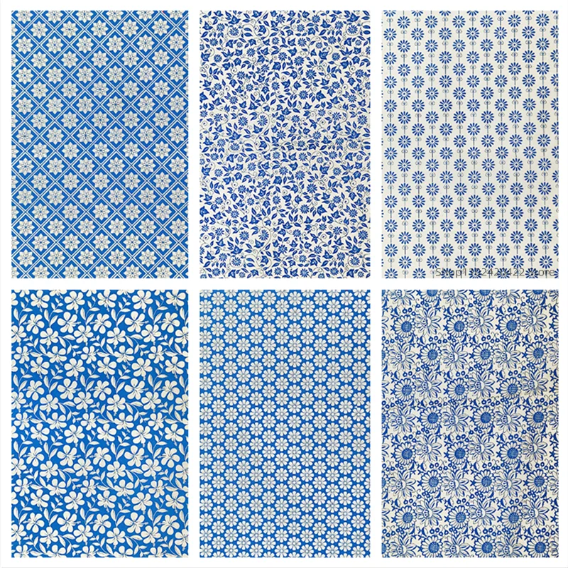 1PCS New Pottery Ceramics Clay Transfer Paper Glaze Underglaze Flower Paper Jingdezhen Blue and White Porcelain Decal Paper