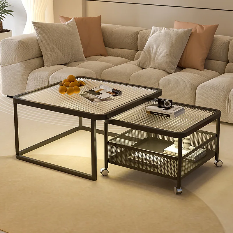 Removable minimalist small apartment square, household, glass table