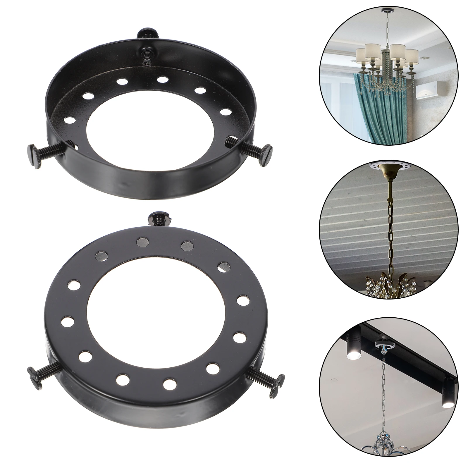 

2pcs Lamp Shade Metal Adapter Decorative Ring For Ceiling Lamp Light Fixture Parts Replacement Ring Home Cafe Restaurant