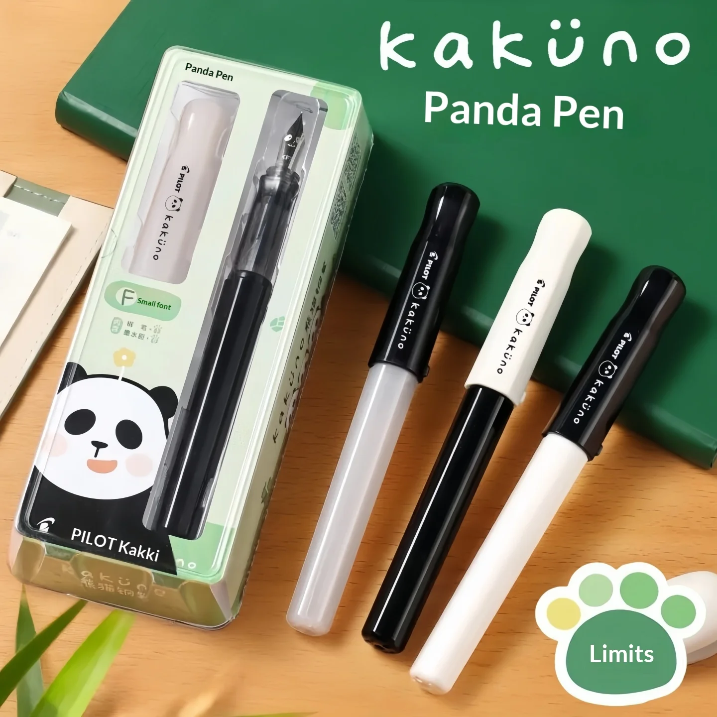 

PILOT KAKUNO Limited Edition Panda Fountain Pen Smile F Tip,Replaceable Ink Bag Student Calligraphy Practice Japanese Stationery