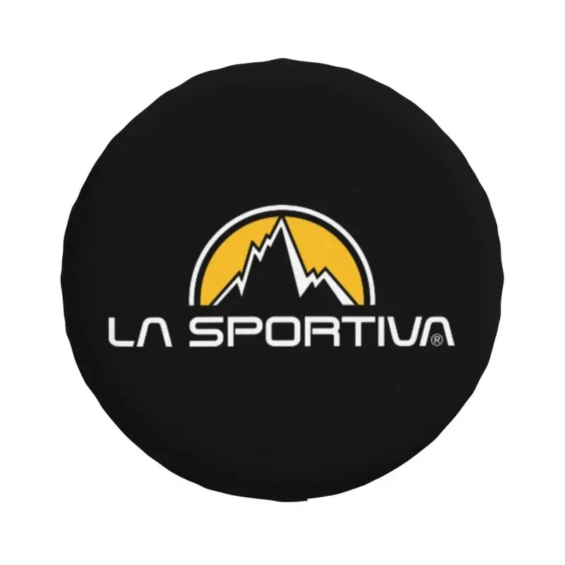 Custom La Sportiva Climbing Logo Spare Tire Cover for Prado Pajero Jeep 4WD 4x4 RV Car Wheel Protector 14