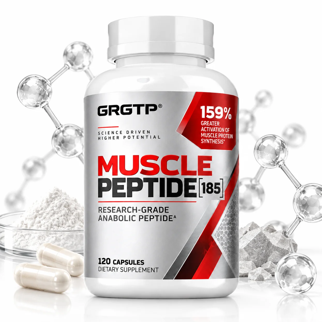 Muscle Peptide [185] Supplement - Metabolism, Build Mass, Promotes Muscle Protein Synthesis, Improve Energy and Endurance