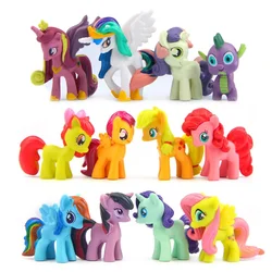 12 pz/set My Little Pony Action Figures Toy Cartoon Anime Twilight Sparkle Model Doll Room Decoration regalo di compleanno per bambini