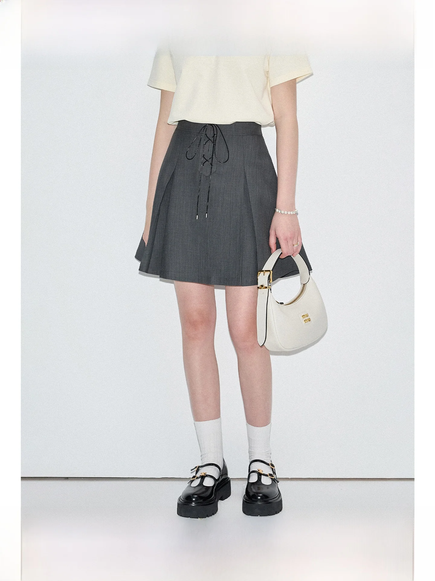 

High Waist A-Line Skirt for Women Briti College Sle f-length Skirts Summer New Arrival Ele Simple Design