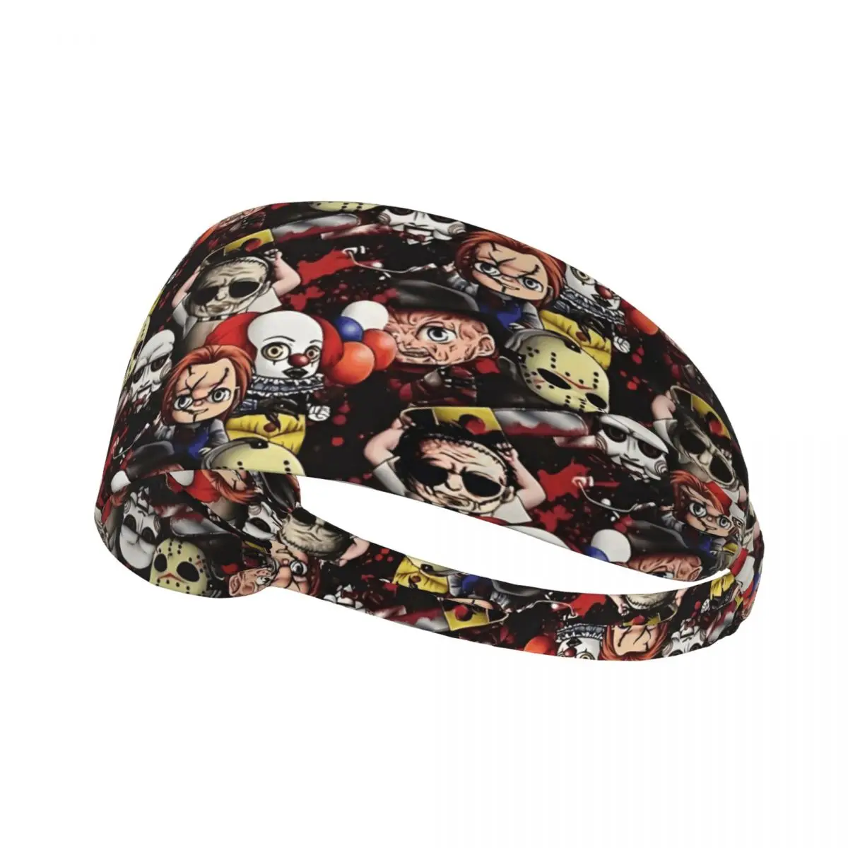 

Custom Cartoon Halloween Friends Horror Movie Character Sports Sweatband for Basketball Quick Drying Headband Men Women