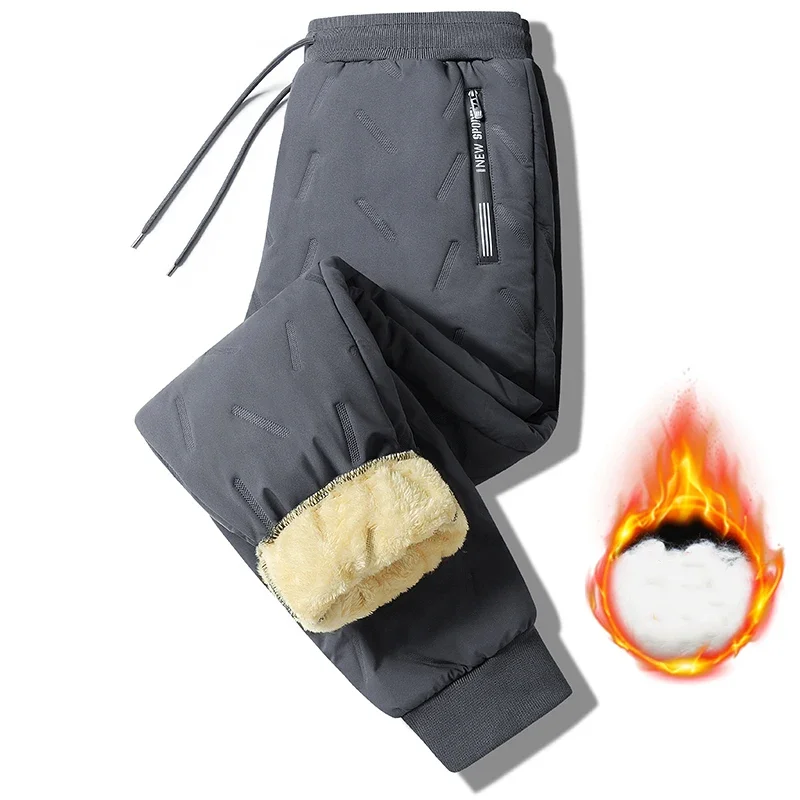 Pantalones de chándal gruesos de lana de cordero cálidos para invierno, pantalones a prueba de viento para mantener el calor, ropa barata para hombre, pantalones para correr con forro polar