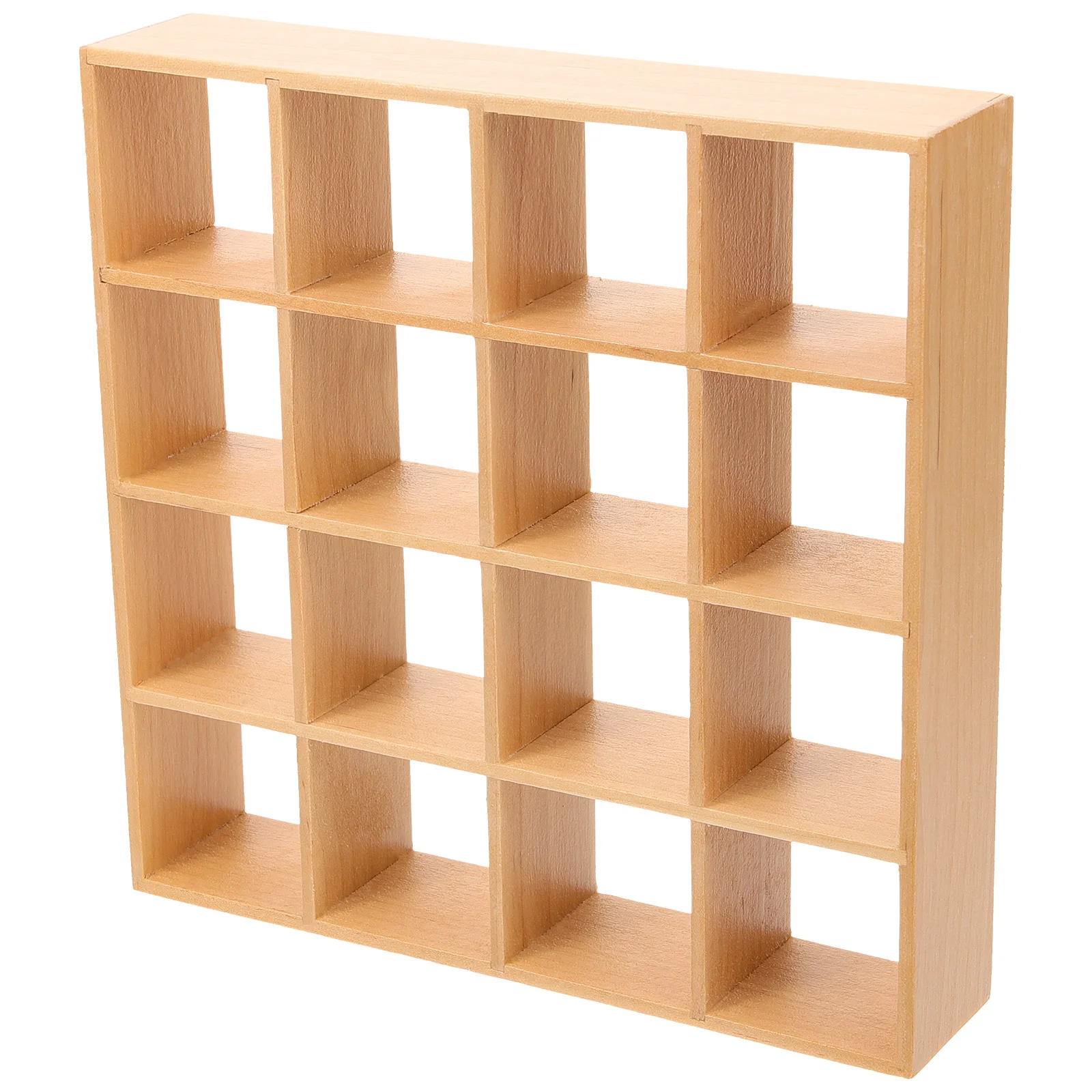 

s Miniature Wooden Storage Rack 16 Grid House Furniture Accessories Safe Material Quality Mini Crafts Simulation