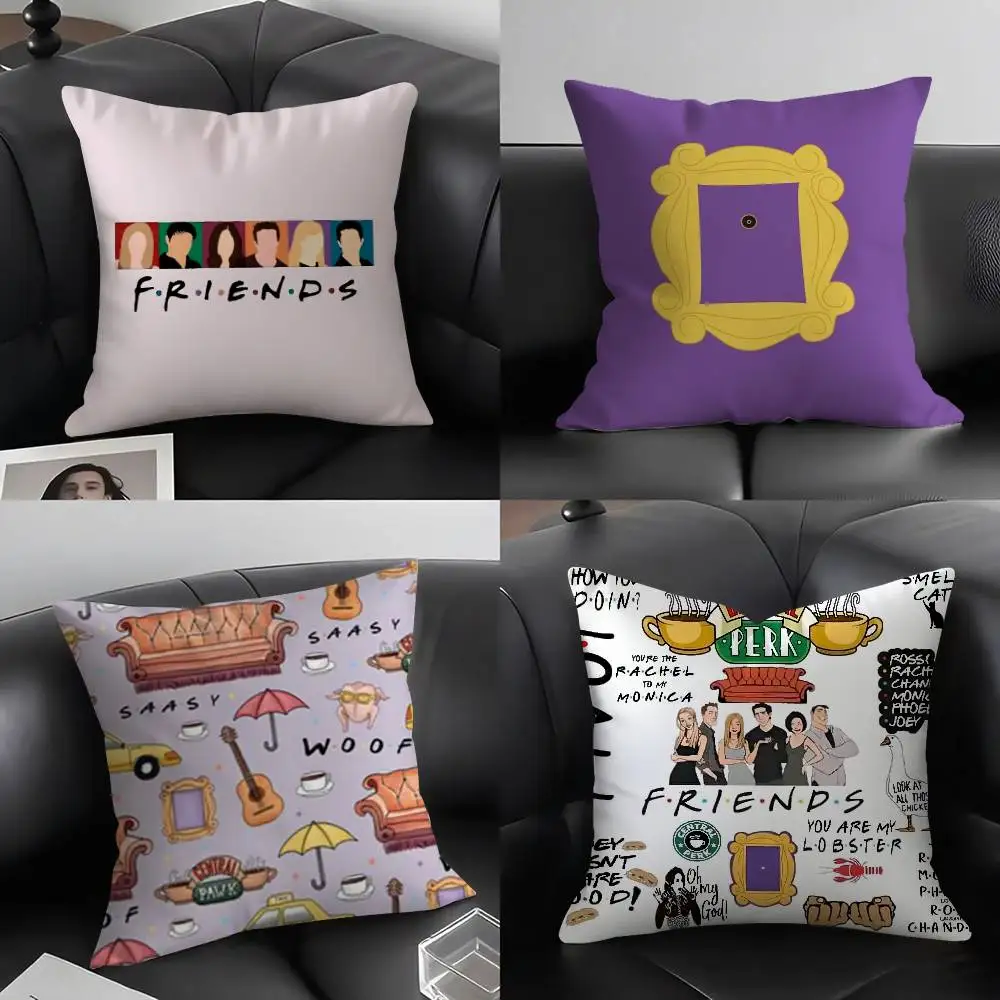 

Classic F-Friends TV Show Pillow Case Home Dorm Chair Back Short Plush Double-sided Printing Office Nap Time Cushion Cover