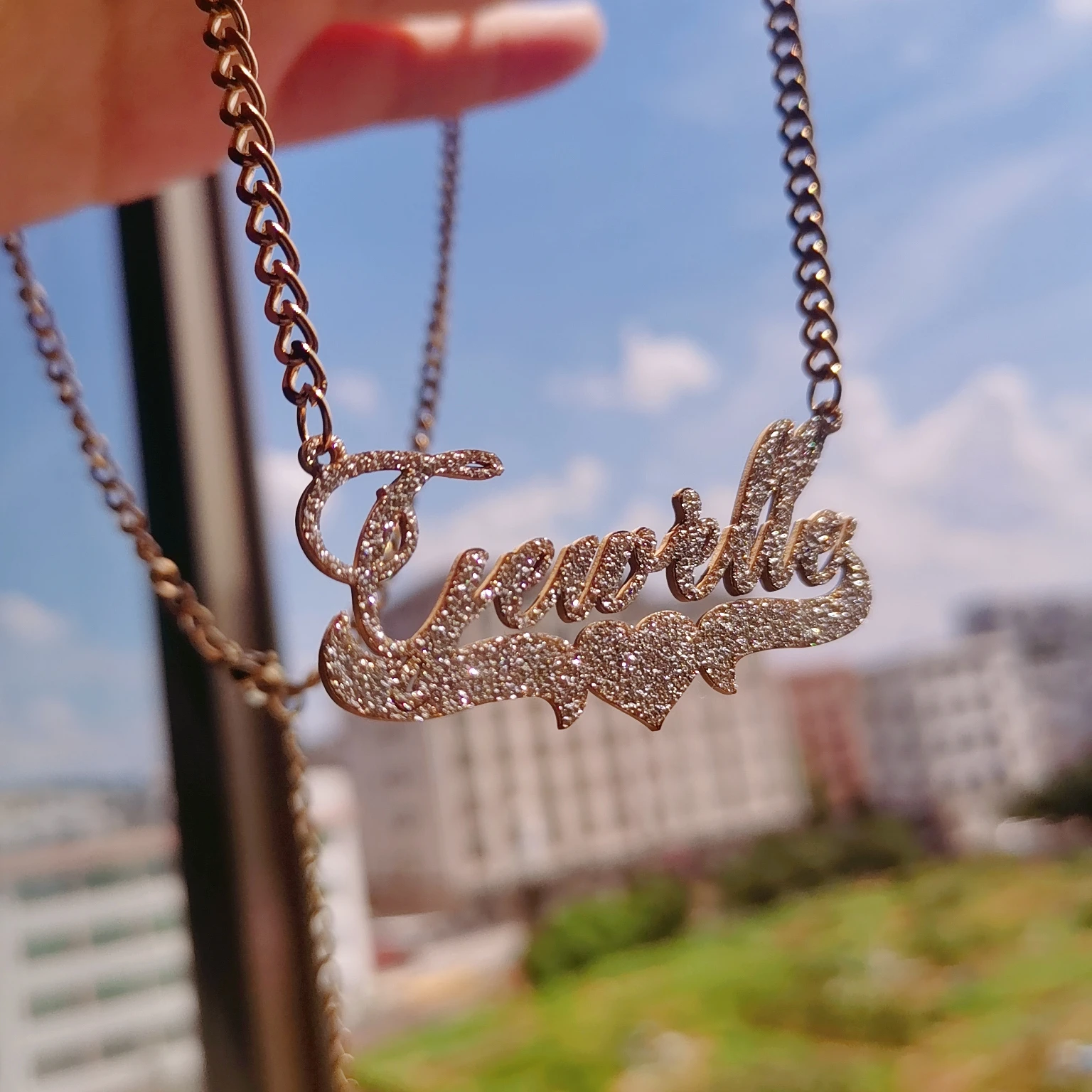 

Personalized Frosted Colorful Pendant Necklace Custom Name Frosted Necklaces Stainless Cuban Chain Choker Jewelry Gift