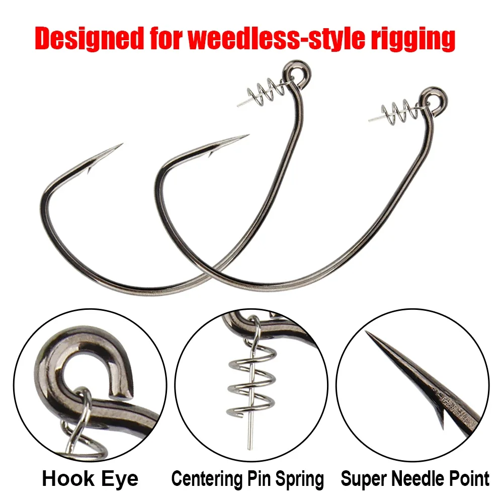 خشب الورد 5/0 7/0 10/0 غير مرجح سويم طويل كرنك الربيع الصيد هوك دودة الطعم صيد السمك مع قفل تويست الربيع ل إغراء لينة