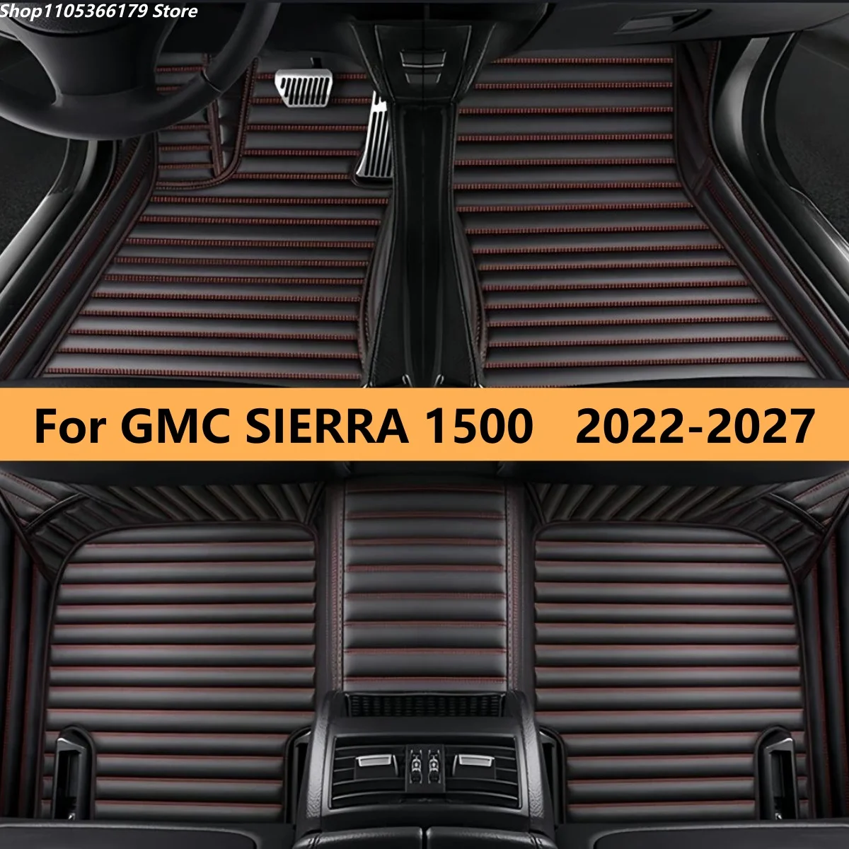 

Auto Floor Mats Fit For GMC SIERRA 1500 2022 2023 2024 2025 2026 2027 Car Leather Carpet Pads Full Set Foot Matts Rugs