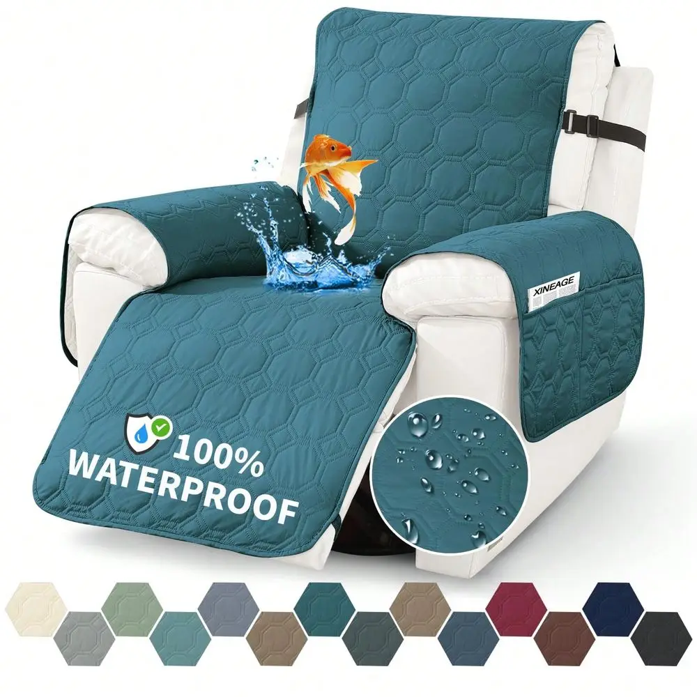 

Водонепроницаемый чехол для кресла-реклайнера, нескользящие чехлы для кресла-реклайнера с карманом, моющийся чехол для дивана-реклайнера для собак с эластичной вставкой