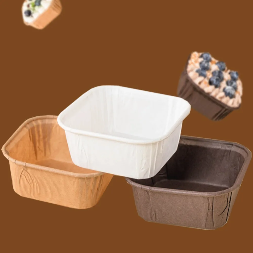 50Pcs Square Muffins Paper Cupcake Cake Mold Baking Tray Cupcake Liner Wrapping Cups Paper Decoration Baking Cup