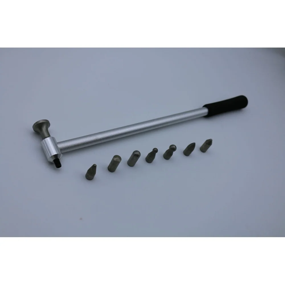 Sheet Metal Hammer With 7 Replaceable Heads Stainless Steel Aluminum Handle For Auto Body Dent Repair Shaping Tool