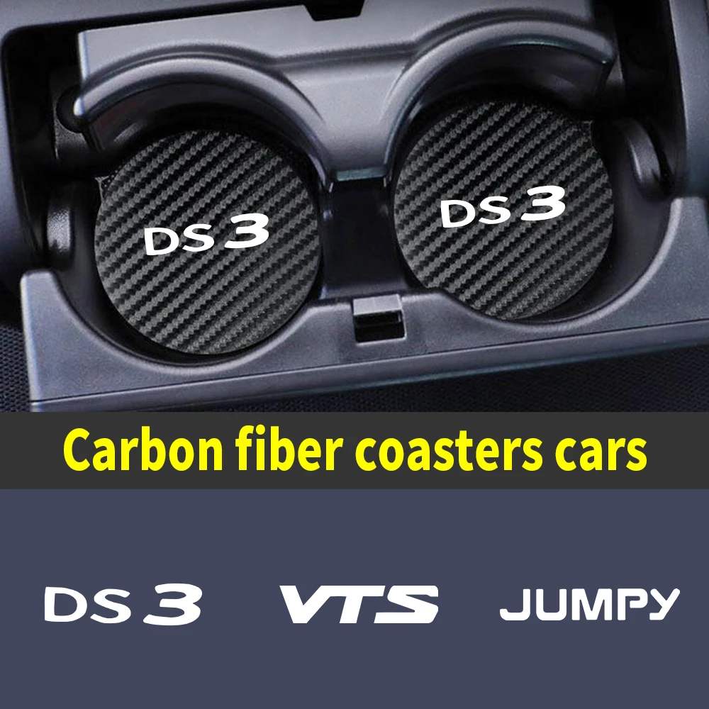 

Car Cup Slot Non-Slip Mat Carbon Fiber Coaster Water Cup Holder Protection Pad For Citroen DS3 DS4 DS6 JUMPY NEMO Picasso VTS