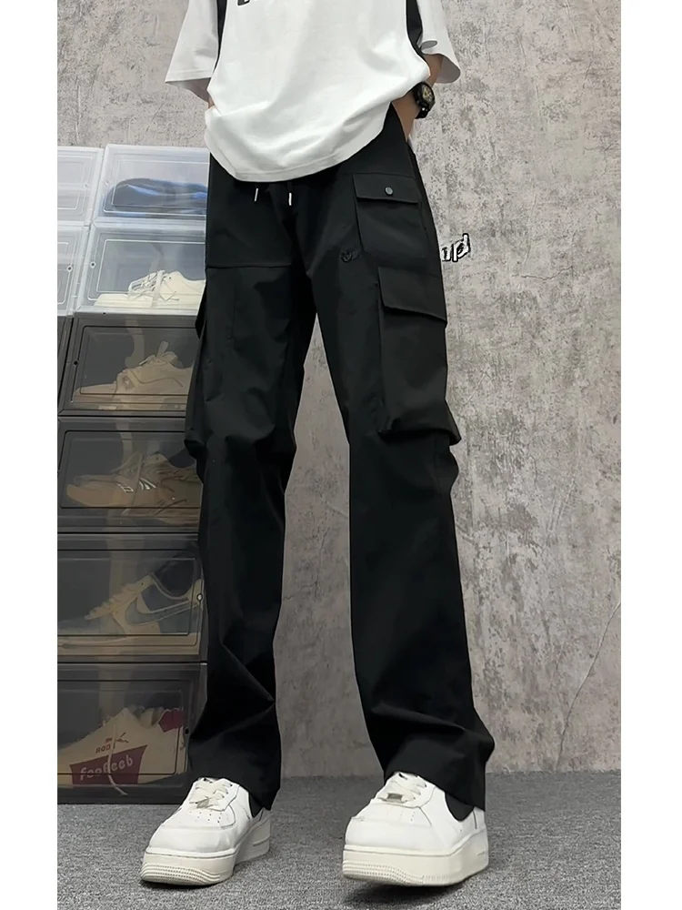 

Bla Nylon Workwear Pants Men's Summer Casual Waterproof Qui Dry Straight Leg Jeans Youth Faion Loose Fit Trousers