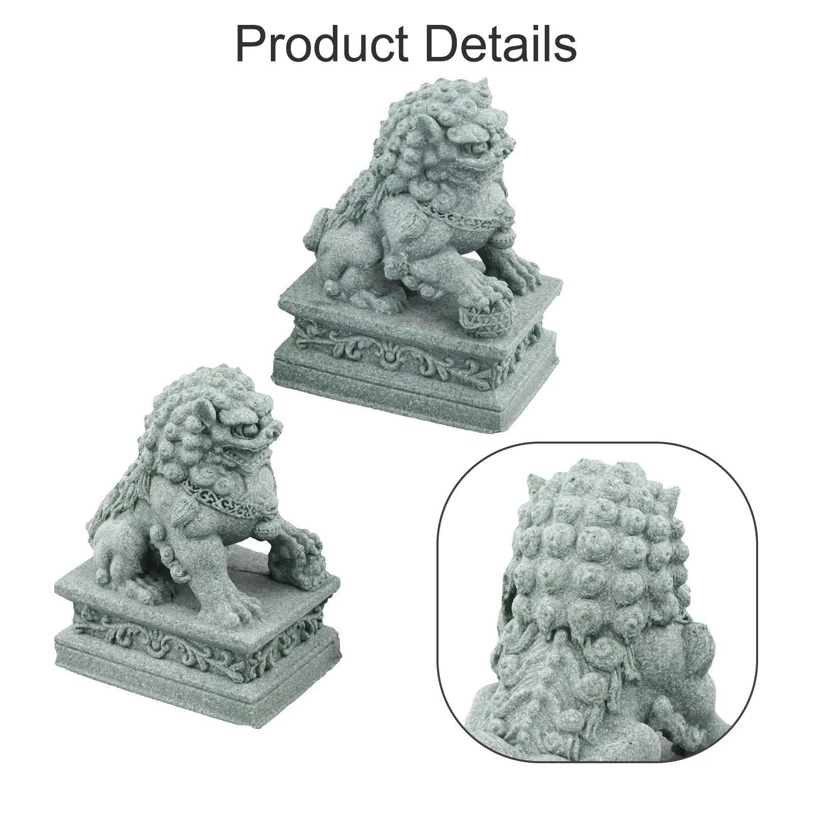 Feng Shui Lion Statues Sandstone Lion Figurines Wealth Improvement Eye catching Flower Pot Decoration Feng Shui