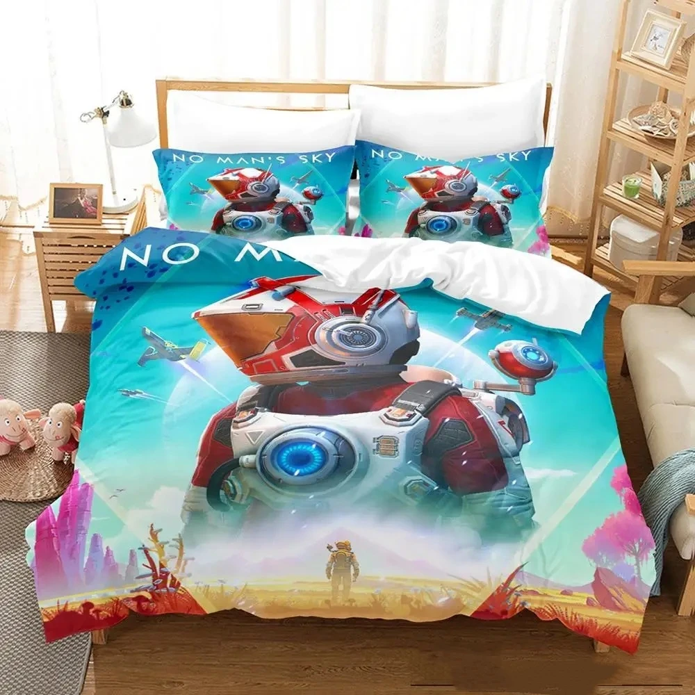 

No Man's Sky Bedding Set Single Twin Full Queen King Size Bed Set Adult Kid Bedroom Duvetcover Sets Anime parure de lit Bed