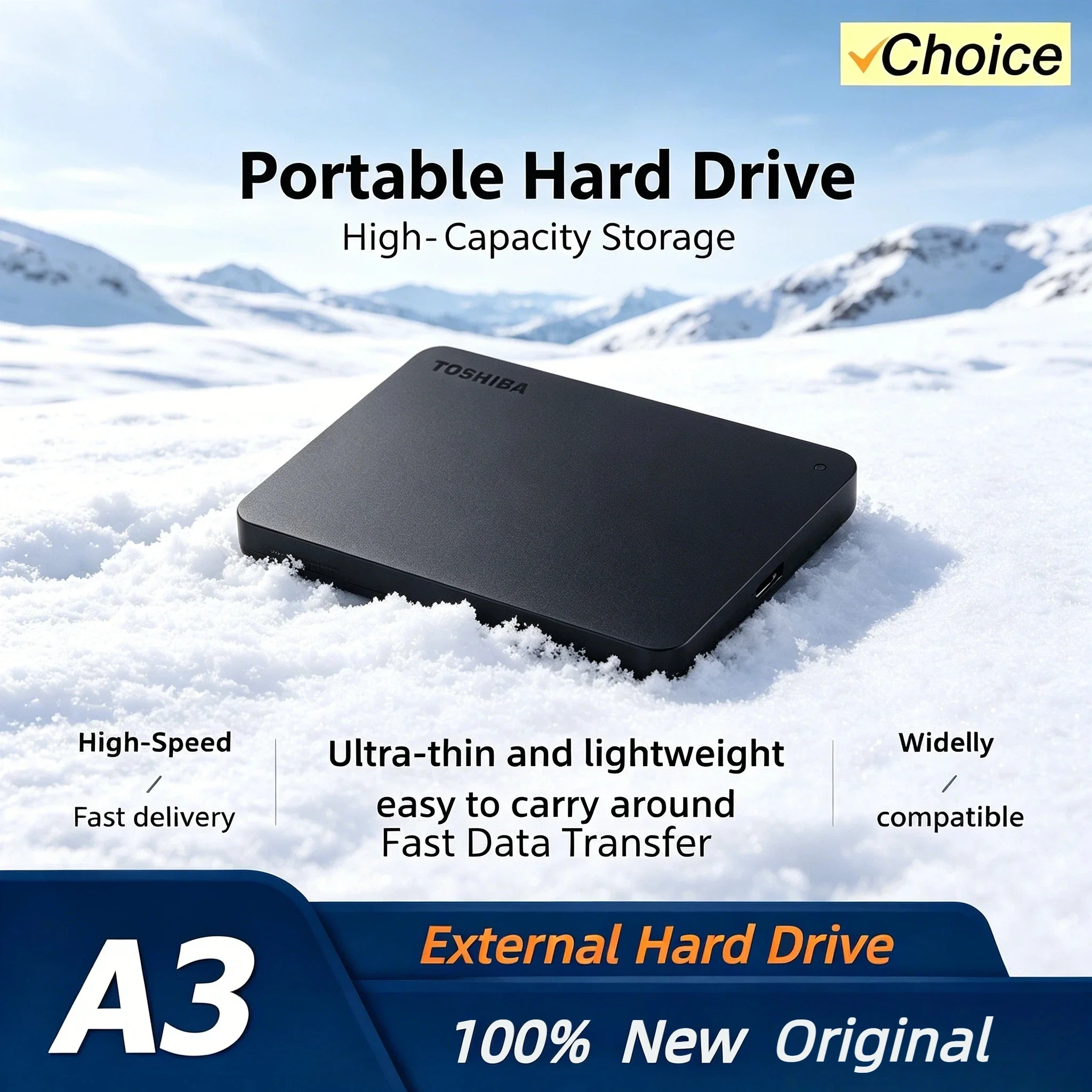 

Toshiba For A3 OEM Expansion HDD 500GB 1TB 2TB USB3.0 External Hard Disk Drive 2.5 Inch Portable BOX Disk Storage
