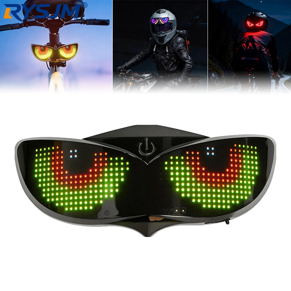 1セットrgbダイナミック表現ledヘルメットディスプレイappカスタマイズパターン警告灯diy装飾ライト自転車バイクスクーター用