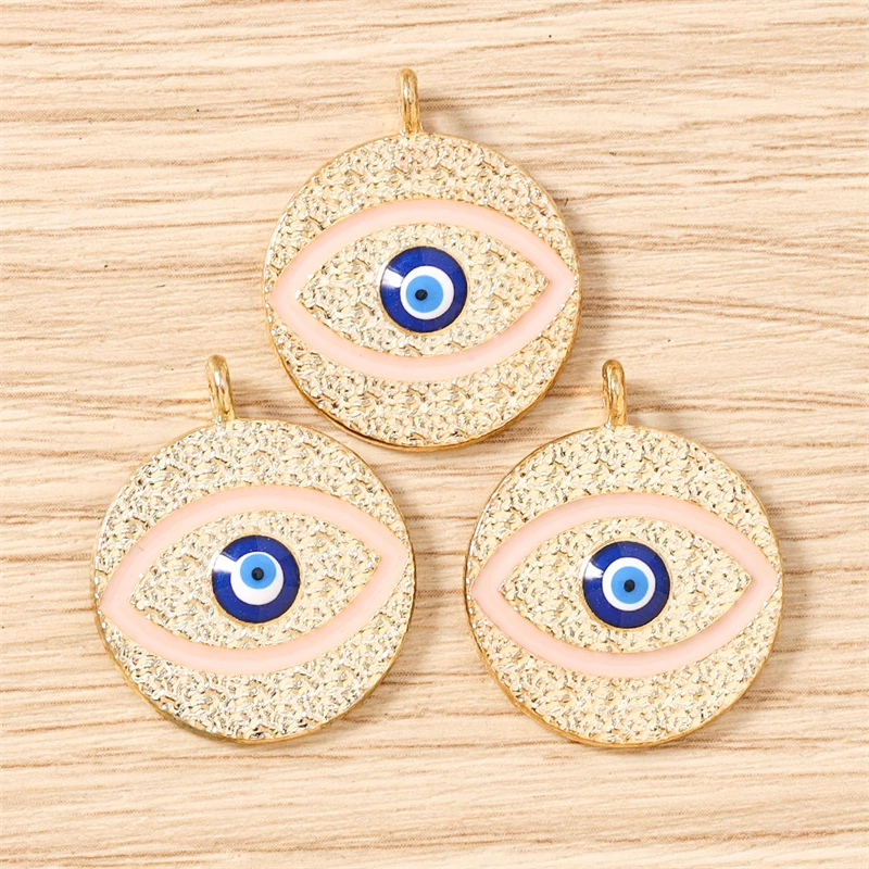 10 Stück 22x26mm Niedliche Emaille-Metall-Anhänger mit Bösem Auge für Schmuckherstellung, Ohrhänger, Halsketten, DIY-Bastelzubehör – Detail 9