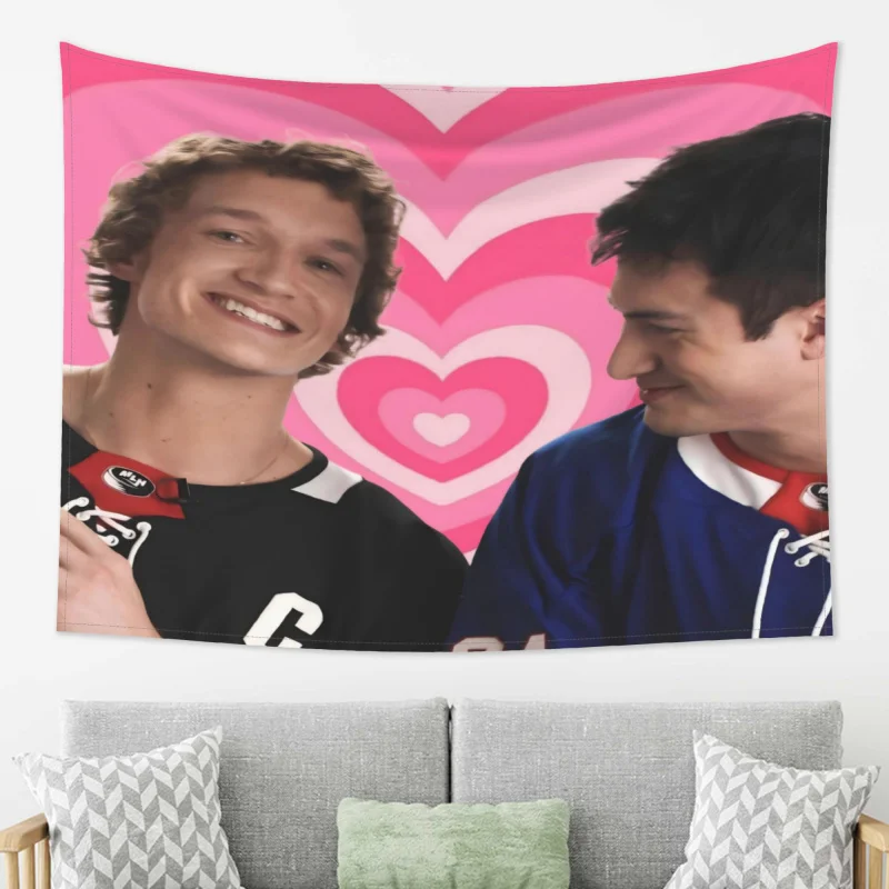 VIKAMA Heated Rivalry Love Tapestry Ice Hockey Support Decoration Wallpaper Living Room Background Wall Room Decoration