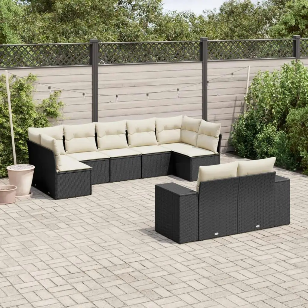 

Luxurious Black and Cream White Outdoor Garden Sofa Set Stylish Comfortable Seating for Patio Balcony Deck Relaxation