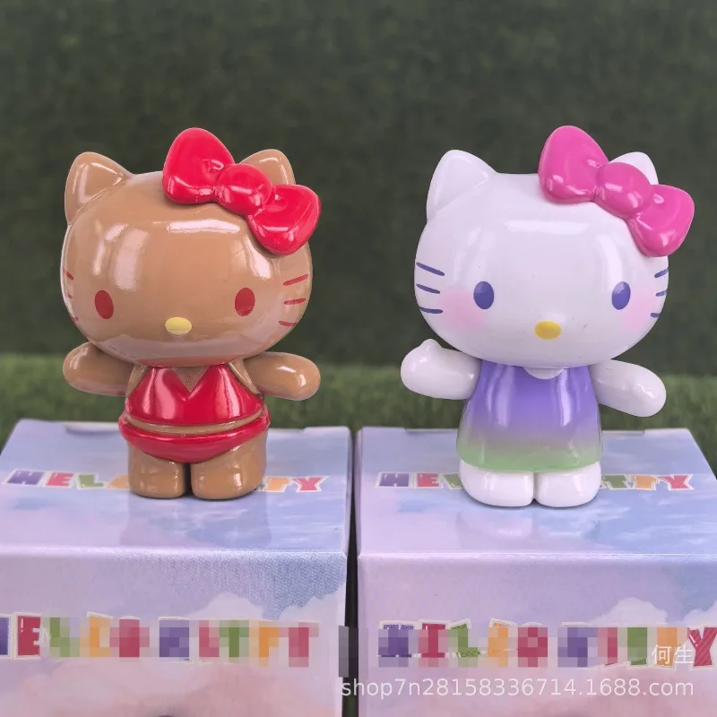 

Коллекционные игрушки-сюрпризы Hello Kitty Rainbow Candy Series, 2-е поколение: милые фигурки кошек KT, модели кукол, украшения