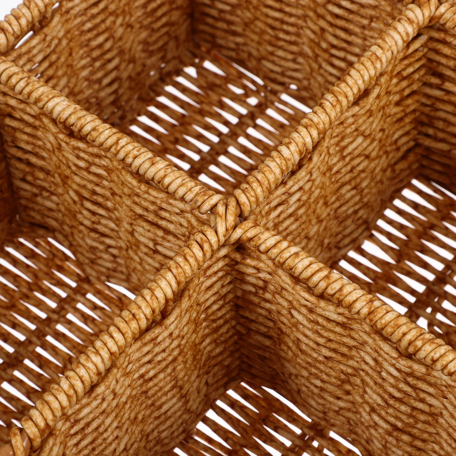 

Durable Woven Silverware Organizer Shallow Beige 30x20x10cm Cutlery Storage Basket Table Condiment Jars Holder