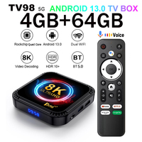 TV98 RK3528 TV box Android 13 Smart 4G 5G Dual Wifi BT5.0 Set Top Box Support 8K 4K HDR10+ 4GB 64GB Media Player voice TV box