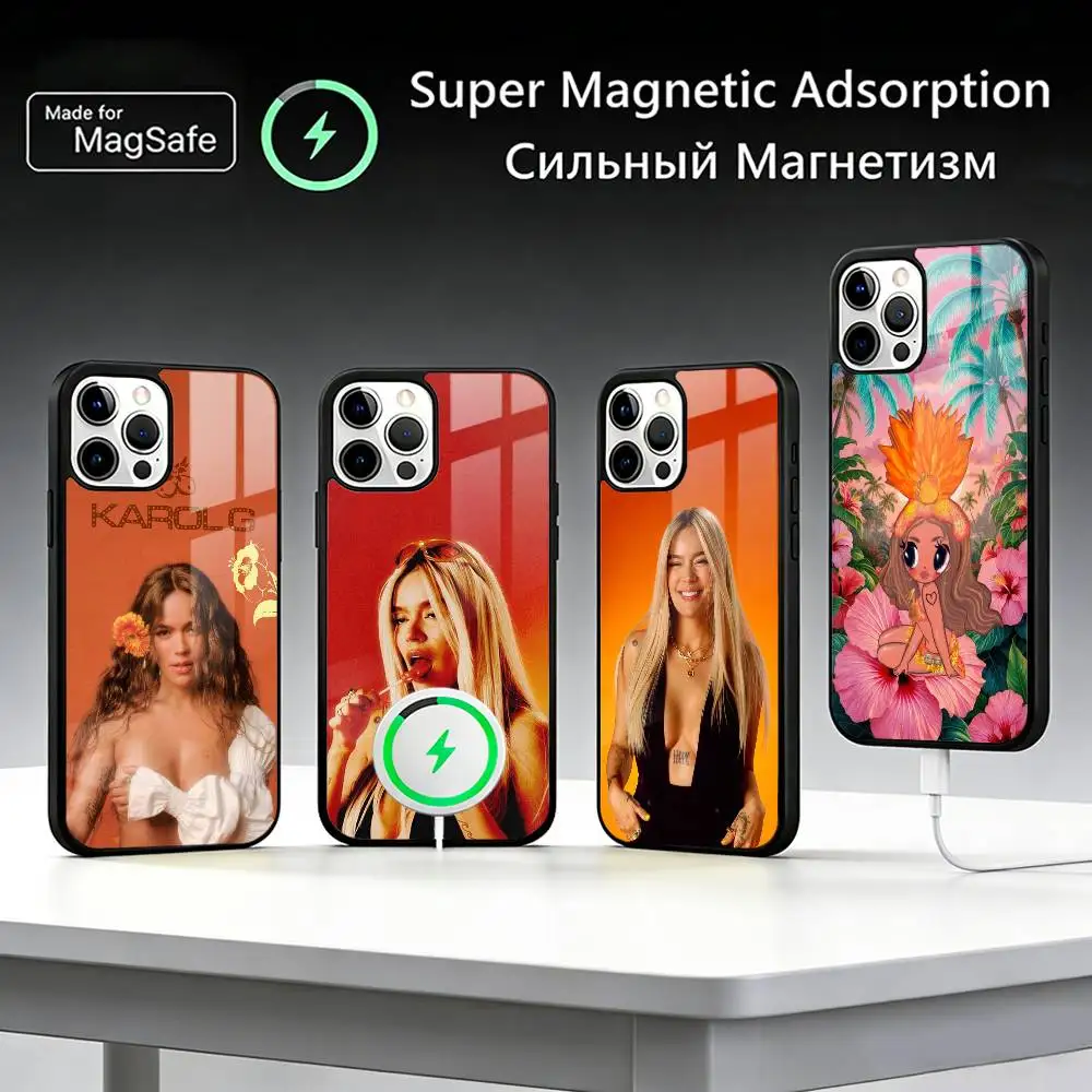 

K-Karol G Colombian Latin Singer Phone Case For iPhone17,16,15,14,13,12,11 Plus,Pro Max, New Magnetic Wireless Charging
