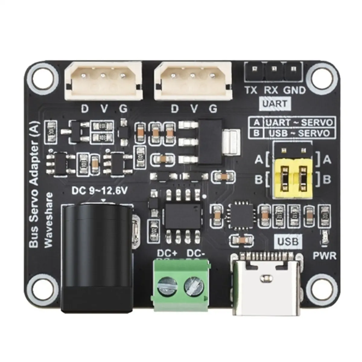 #93A Servo Driver Board,Serial Bus Servo Driver Board for Raspberry Pi/for Arduino/ESP32 (Black)