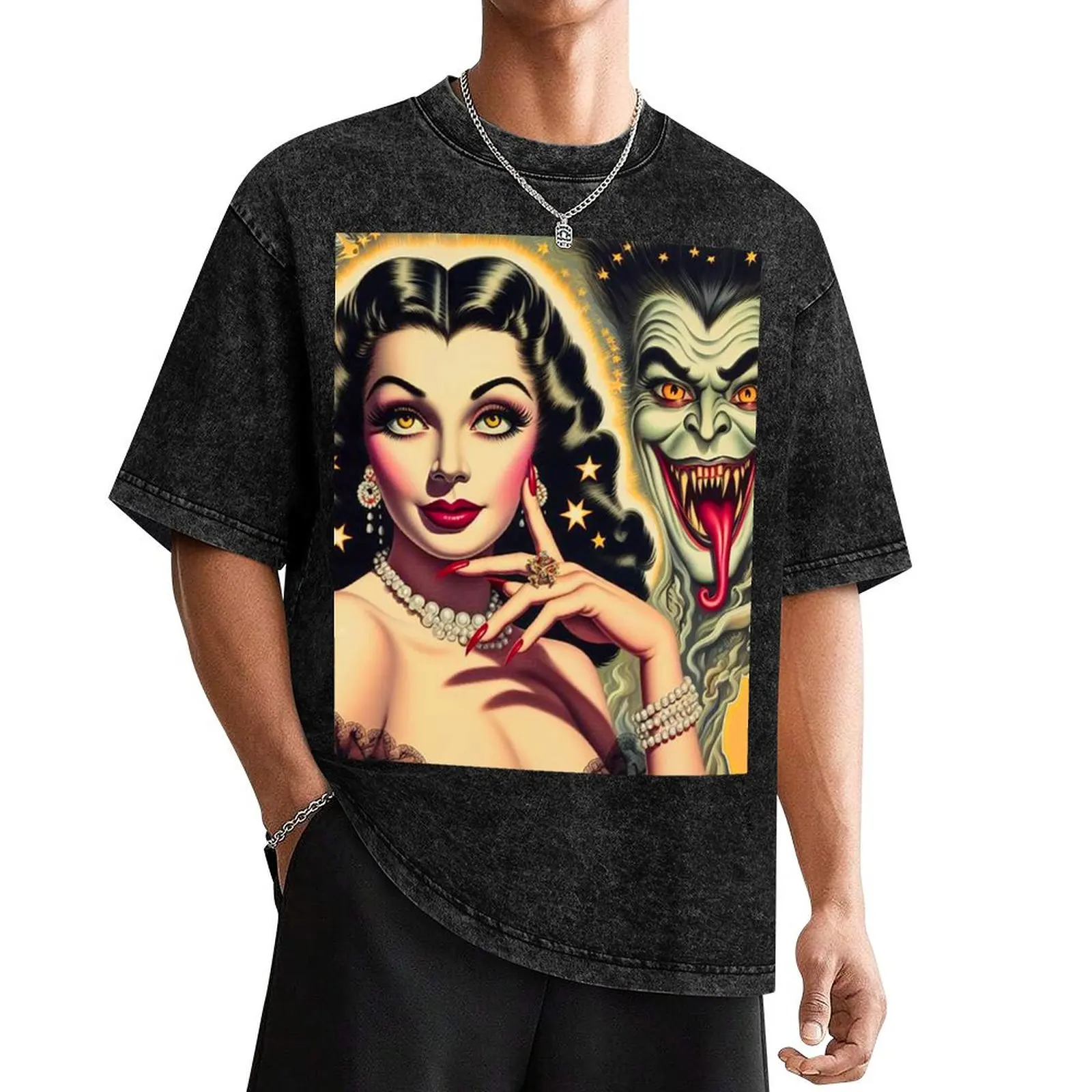 Beauty Horror Pin-up T-Shirt anime tshirt anime stuff oversized t shirt mens t shirts pack