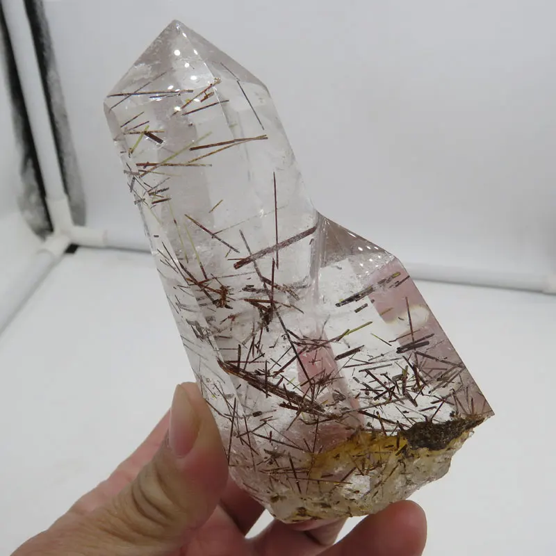 

Unique ! 210g New 100% Natural Red & Green Tourmaline Quartz Crystal Stone Double Points Reiki Healing Fengshui 2024