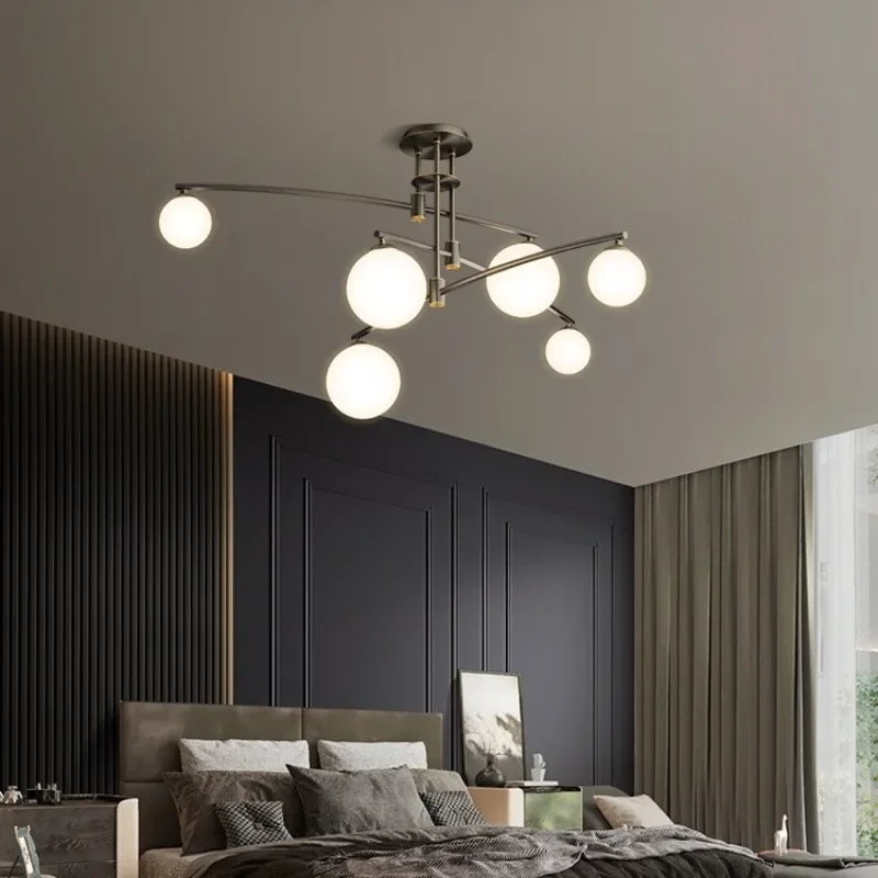 Casa sala de estar sala de jantar três cabeças moderno e minimalista criativo feijão mágico quarto iluminação internet celebridades