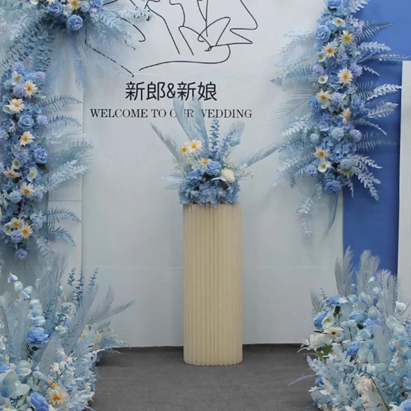 Set Of Blue Wedding Floral Feather Simulation Flower Wedding Layout Road Lead Flower Point Flower Background Flower