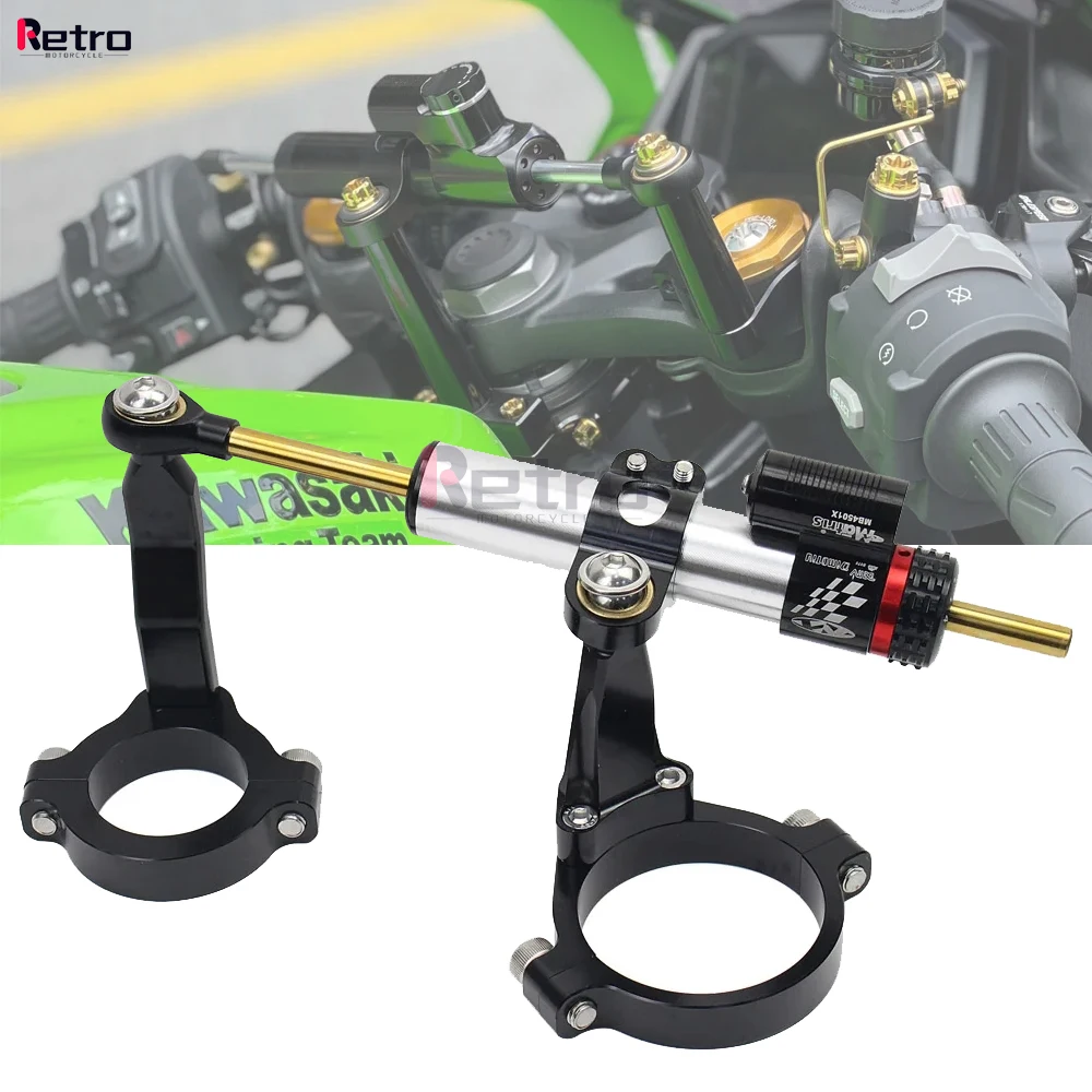 Steering Damper Stabilizer Motorcycle For KAWASAKI NINJA ZX-4R ZX-4RR ZX4R ZX4RR Directional Dampers Mount Bracket Support Kit