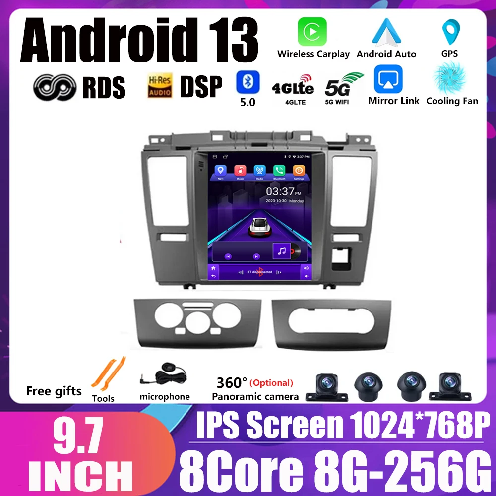 Car Radio For Nissan Tiida 2008 - 2010 Multimedia Video Player 9.7inch Android 13 Carplay Auto WIFI GPS Touch Screen NO 2DIN