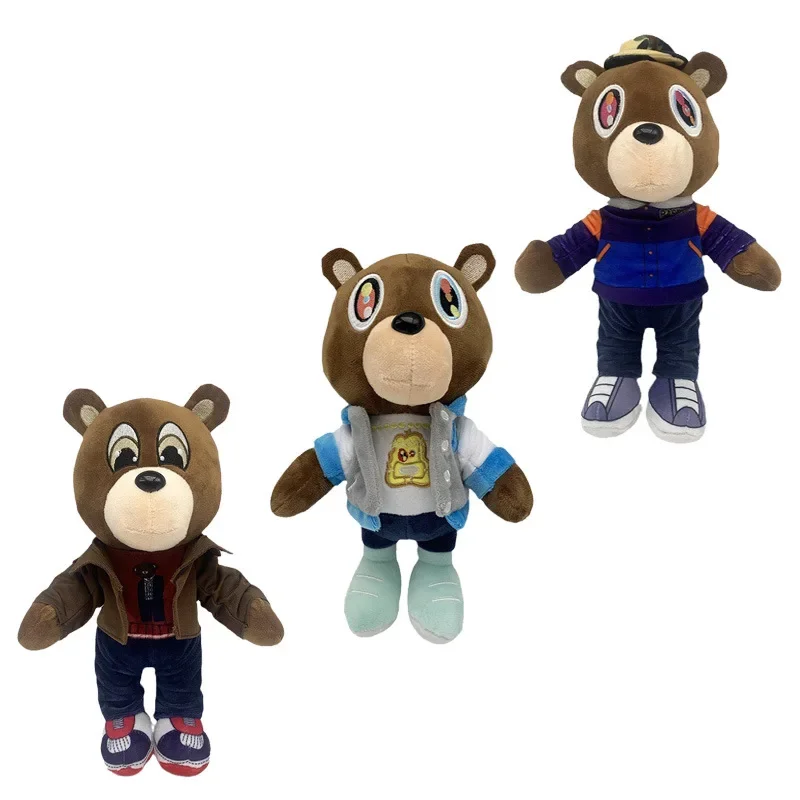 26CM Kanye Bear Plush Toys Cartoon Bear Dolls Stuffed Pillow Soft Cushion Toy Christmas Birthday Gift for Children Adults Kids