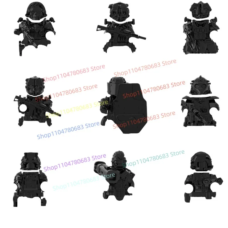 MOC Building Blocks Mini Figure Weirong Red Wolf Dragon Assault Squad Assembly Model Display Anime Cartoon Decorative Toy Gift