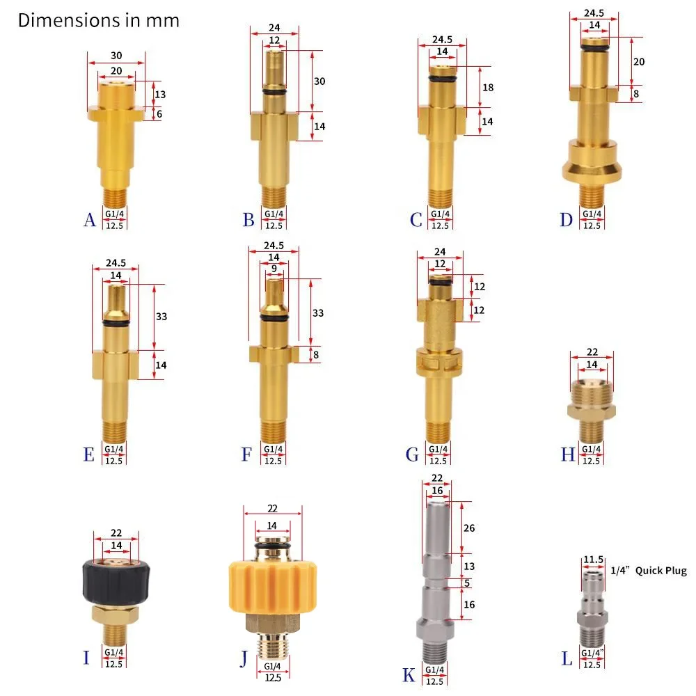 Snow Foam Lance Adapter Foam Gun Lance Nozzle Connector Foam Cannon Adapter for Karcher Bosch AR Elitech Interskol Lavor