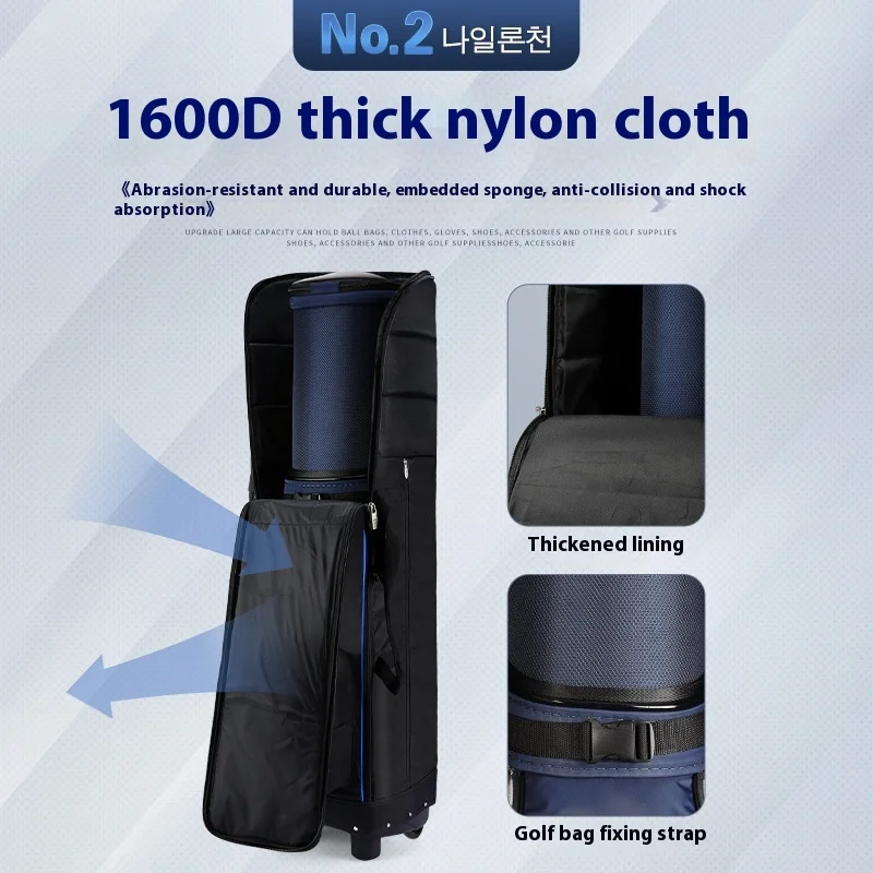 PGM HKB009 Golf Aviation Bag Comes with Dustproof Storage Bag, Thickened Airplane Check in Foldable Tugboat Travel Bag