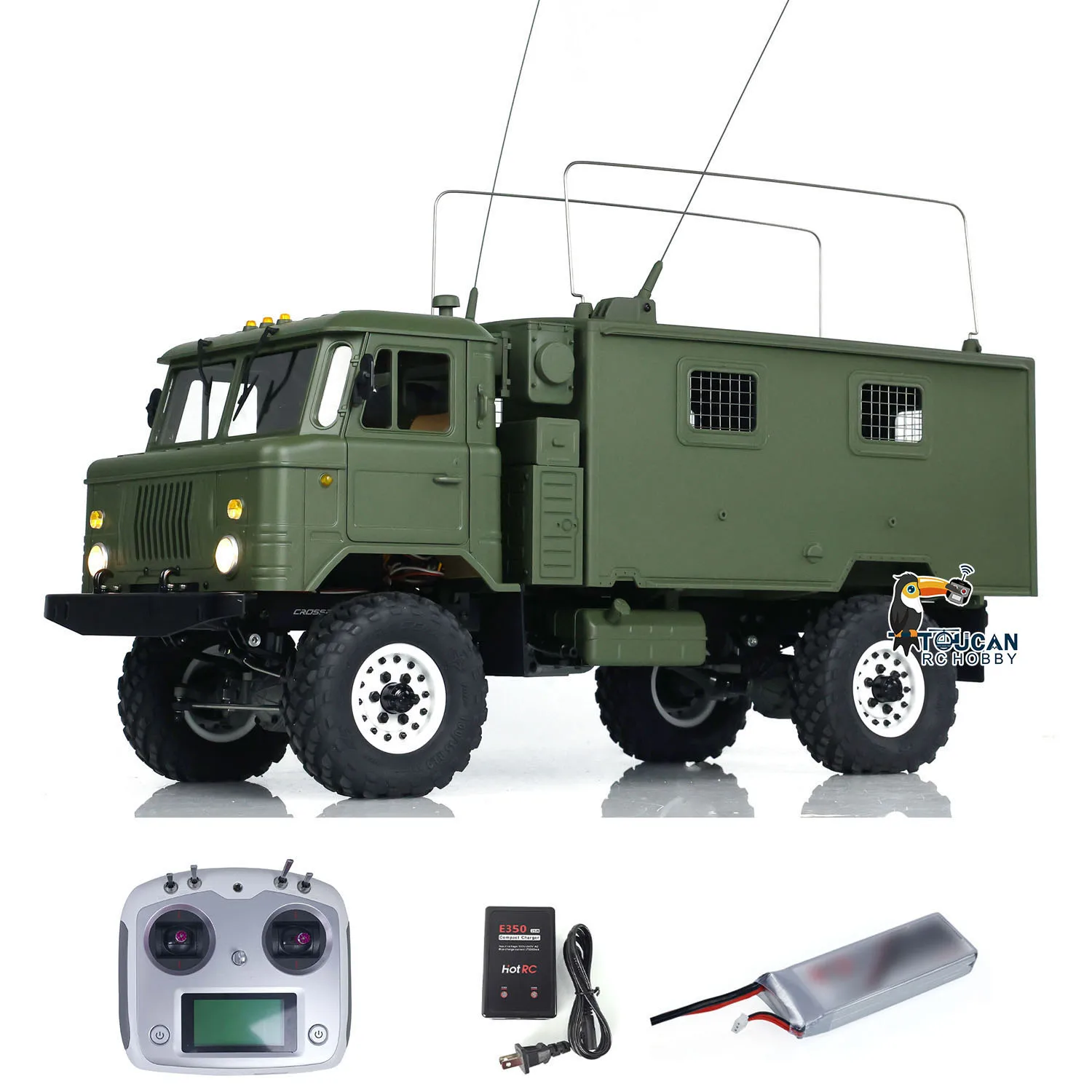 CROSS RC 1/10 Scale GC4M RTR DIY Painted Assembled Military Command Truck Light Sound Smoke Toys for Boys THZH1922